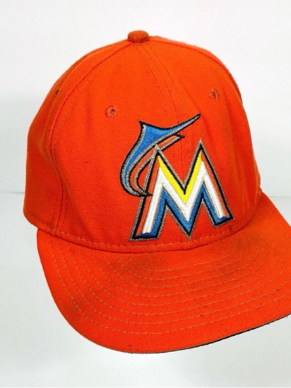 Miami Marlins Orange 7 1/2 Embroidered Souvenir Official On-Field Hat Cap